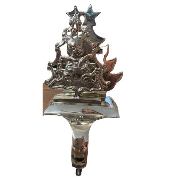 Christmas Tree With Teddy Bear Silver Stocking‎ Holder - Picture 2 of 4